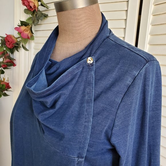 Pure Jill Indigo Wrap Cardigan Size M - Picture 4 of 11